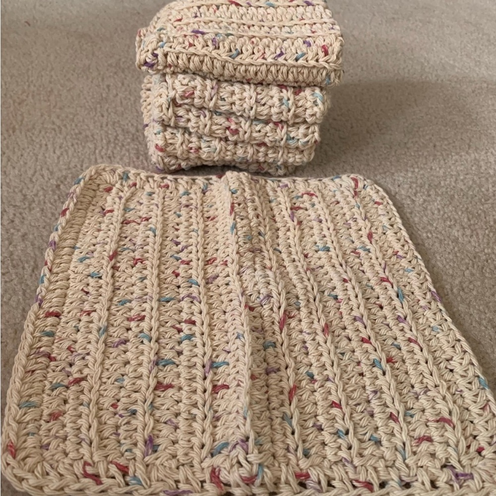 Handmade Crochet Dishcloth Set